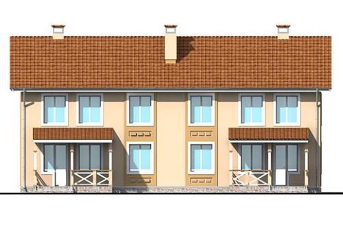 дворовий фасад проекту для двох родин, Міха 3