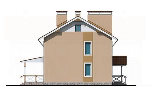 левый фасад котеджу для двох родин, Міха 3