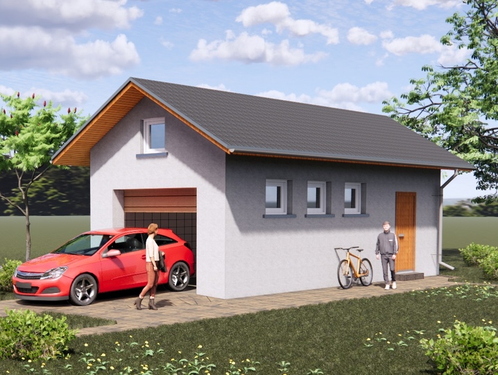 projekt garażu garaż 2 31m2 Główna fasada