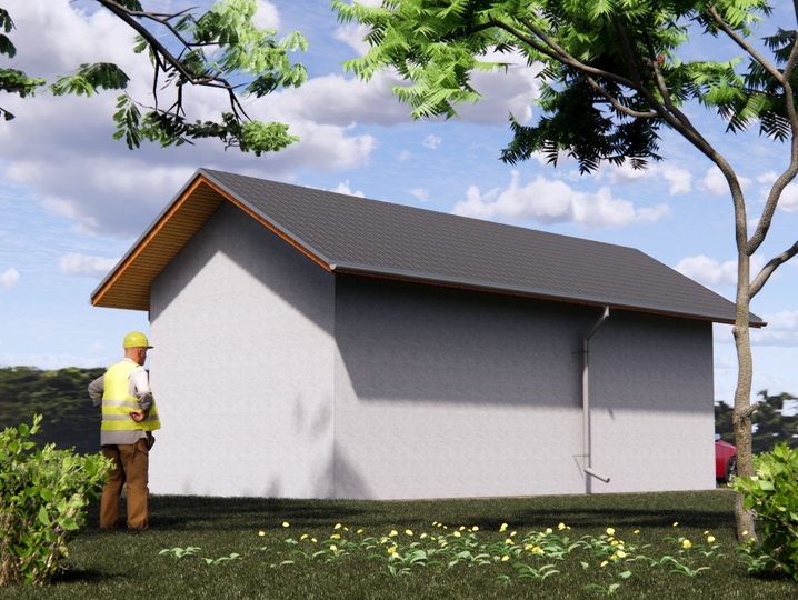 projekt garażu garaż 2 31m2 Tylna fasada