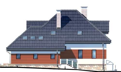 Заміський будинок проект коттеджу Жанна 327 м2 боковий фасад