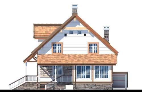 Проект цегляного будинку дворовий фасад