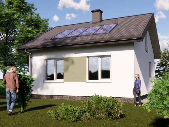 house project 50m2 Altai Rear facade