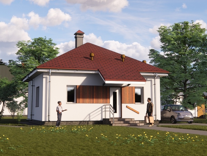 Projekt domu 52m2 Flora 3 Główna fasada