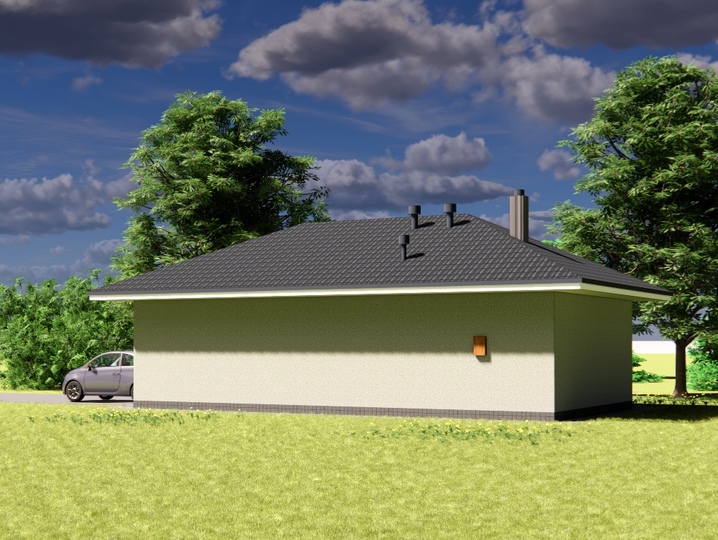 The project of a sauna with a shower and a garage - Banja 2 Rear facade
