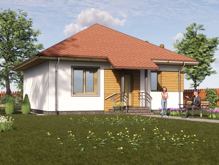 the project of a one-story building Korolek 4 Main facade
