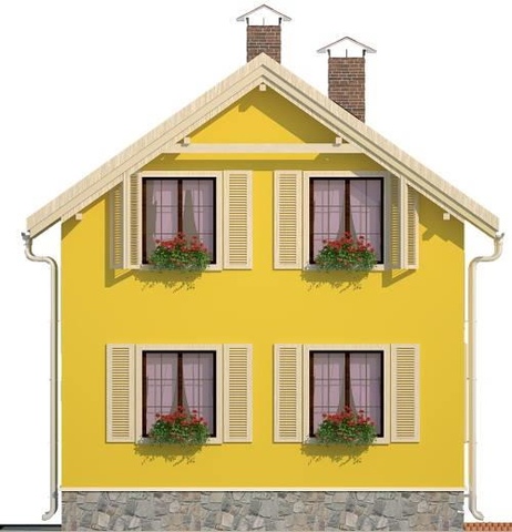 проект будинку Пуховка 3, задній фасад 