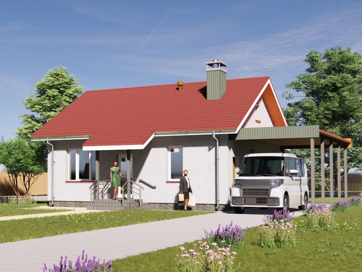 projekt domu 69 m2 Magnolia 2 Główna fasada