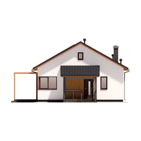 Фасад одноповерхового будинку 83 м2 Камелія 2