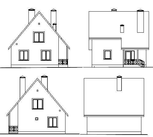 проекти каркасних будинків 8х8 фасади