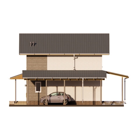 Фасад будинку 90 м2 Горобина 5