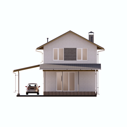 Фасад будинку 90 м2 Горобина 5