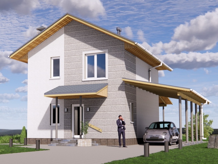 stock project 90 m2 house Horobyna 5 Main facade