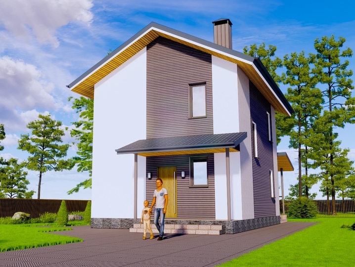 house project 89 m2 Horobyna 6 Main facade