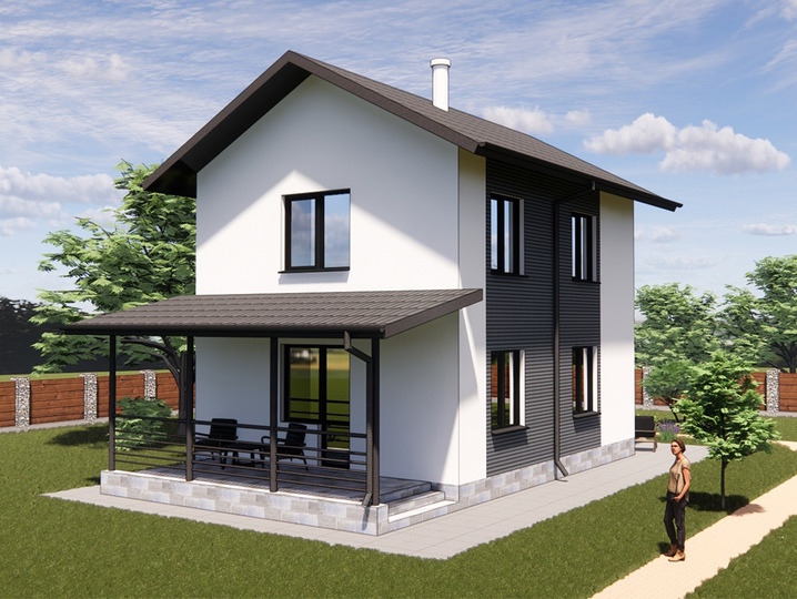 house project 89 m2 Horobyna 6 Rear facade