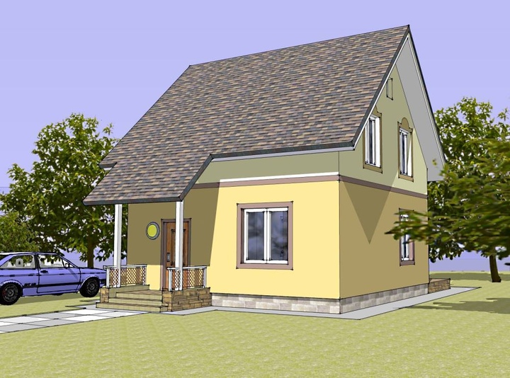 House plans from aerated concrete - Shpak 3  Main facade