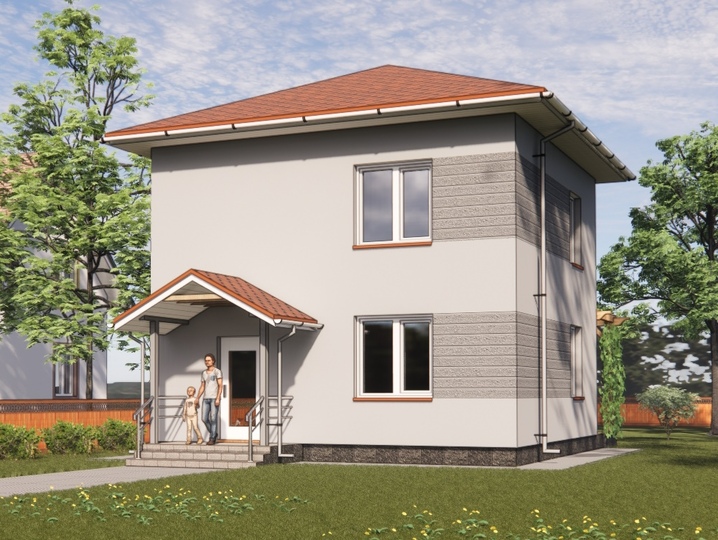 Projekty domów 7x7 projekt Shpak Główna fasada