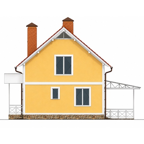 Main facade of a two-story house Ruta 2
