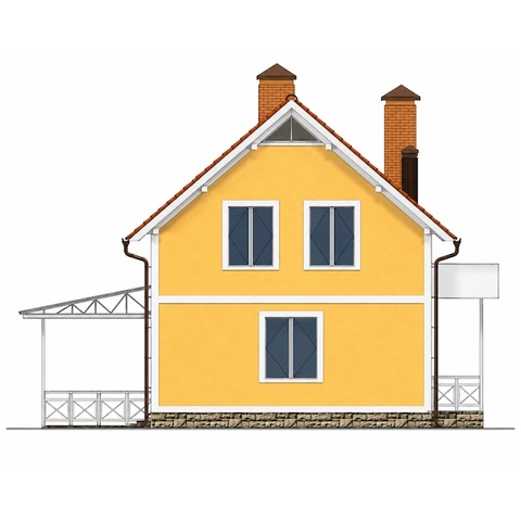 Rear facade of a two-story house Ruta 2
