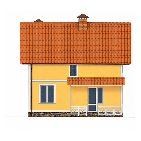 Left facade of a two-story house Ruta 2