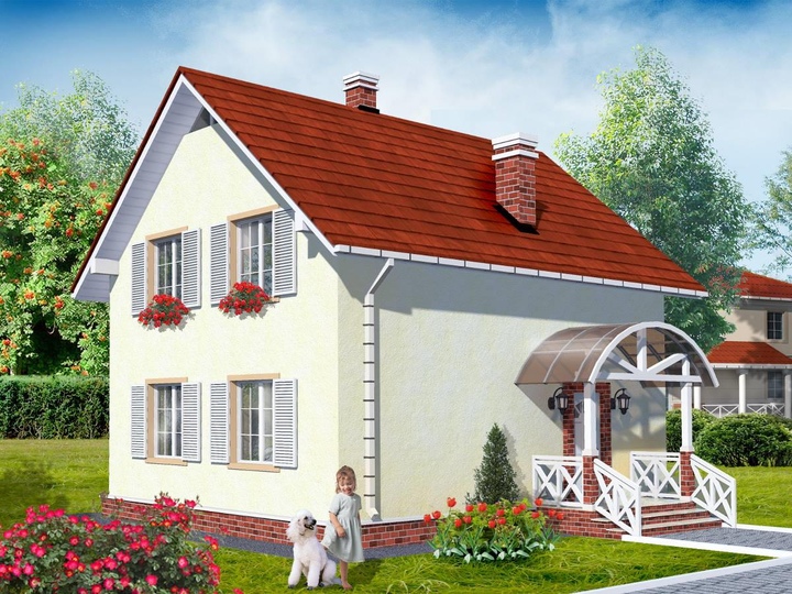 Plan domu z poddaszem użytkowym - Ruta 3 Główna fasada