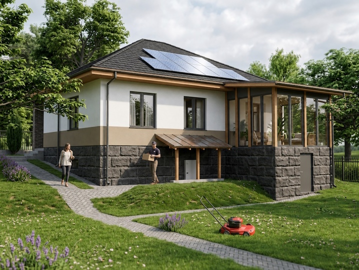 Elewacja projektu domu parterowego „Stawiszcze 3