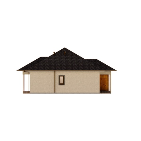 правий фасад одноповерхового будинку Східний