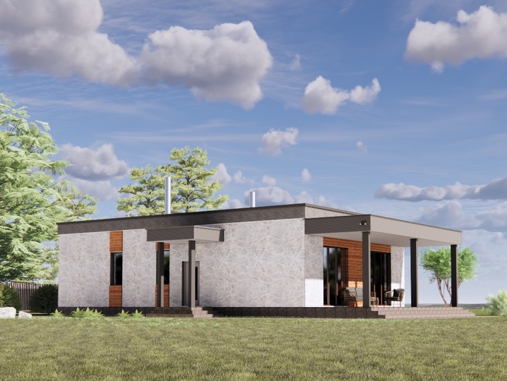 projekt domu 111 m2 Khotyanovka Główna fasada