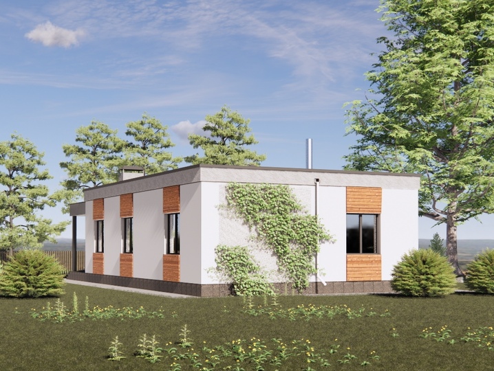projekt domu 111 m2 Khotyanovka Tylna fasada