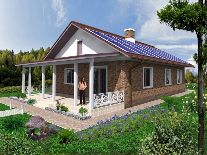 project of a house of 107 m2 Shipshin Rear facade