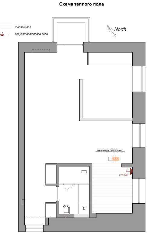 дизайн проект - схема теплого пола