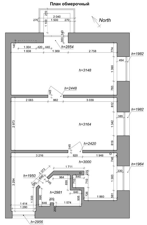 дизайн проект - обмерочный план