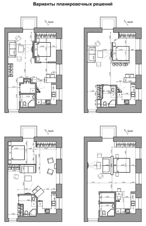 дизайн проект - варианты планировочных решений