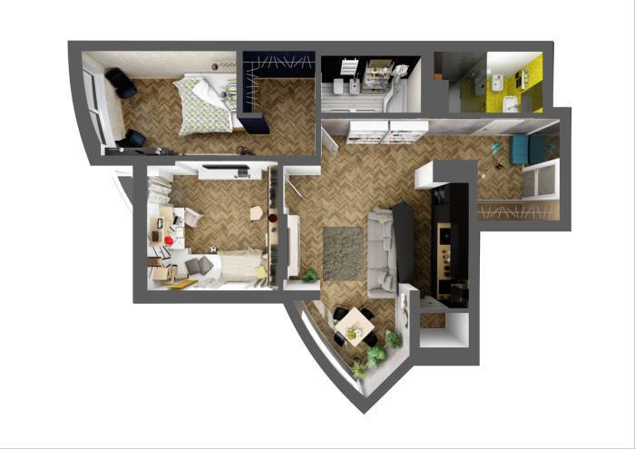 схема планувальних рішень дизайну квартири