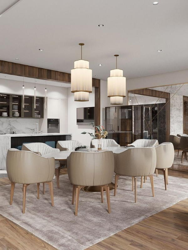 дизайн меблів у вітальні будинку 235 м2