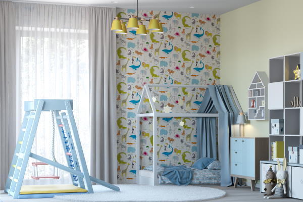 інтер'єр дитячої будинку в Білогородці виконаний в спокійних тонах