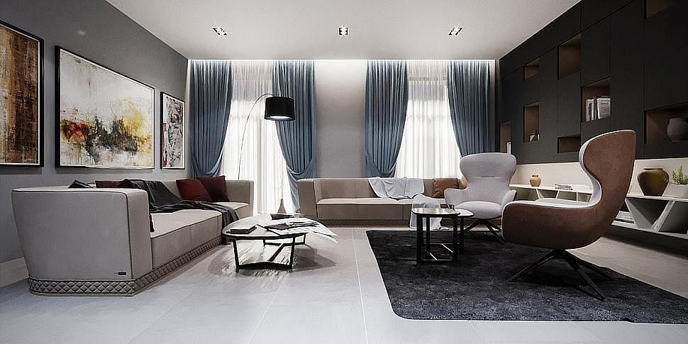 оформлення дизайну вітальні будинку