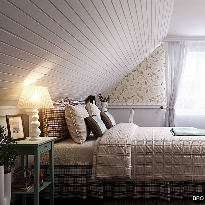 дизайн мансардного спальні