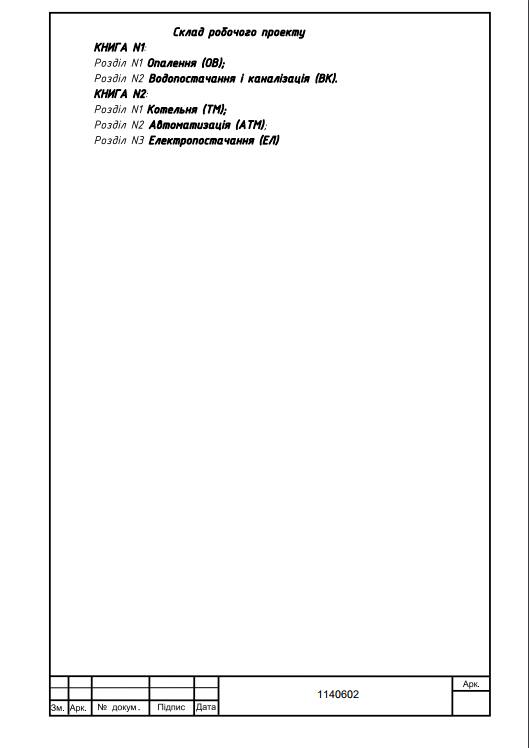 проект автоматизації теплогенераторної складу проекту