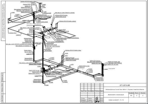 оксонометрія підведення гарячої і холодної води
