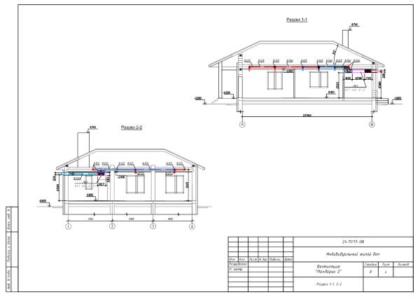 розріз підведення вентиляційних каналів