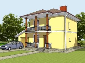 проект двоповерхового будинку з гаражем Агата 3