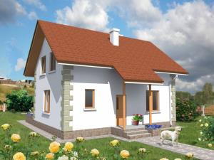 проект дома из газобетона с мансардой Барвинок