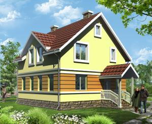 готовий проект будинку з мансардою Удача 4