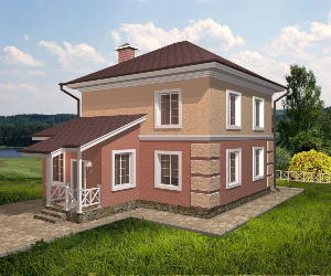 Проекты частных домов эконом класса, Проект дома из кирпича Орех 3