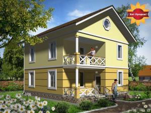 проект двоповерхового будинку з балконем Хризантема