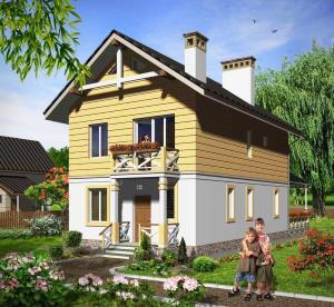 Проект коттеджа для узкого участка Ива. Проекты домов эконом класса от AkvilonPro