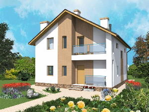 Проект дома с балконом Кизил. Красивые проекты небольших домов