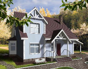 Проект мансардного коттеджа Надежда 2, Проекты домов с мансардой от AkvilonPro