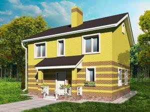 Проект двухэтажного дома с простой крышей